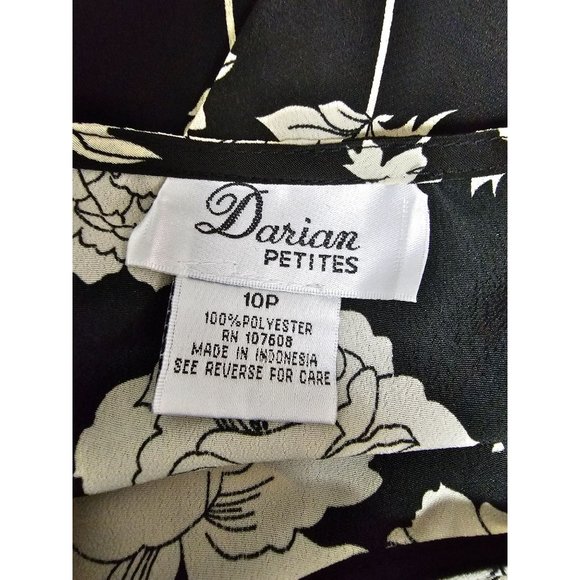 Darian Petites Vintage Black Floral Dress Small 10P - Picture 8 of 8